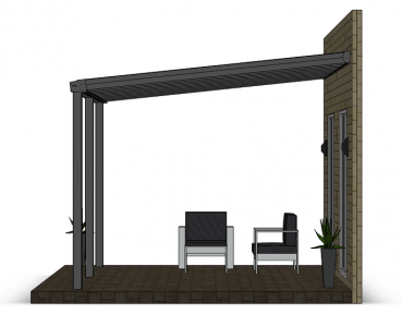 Preview: Überdachung mit VSG 8,76 mm matt, 7 x 3,5 m